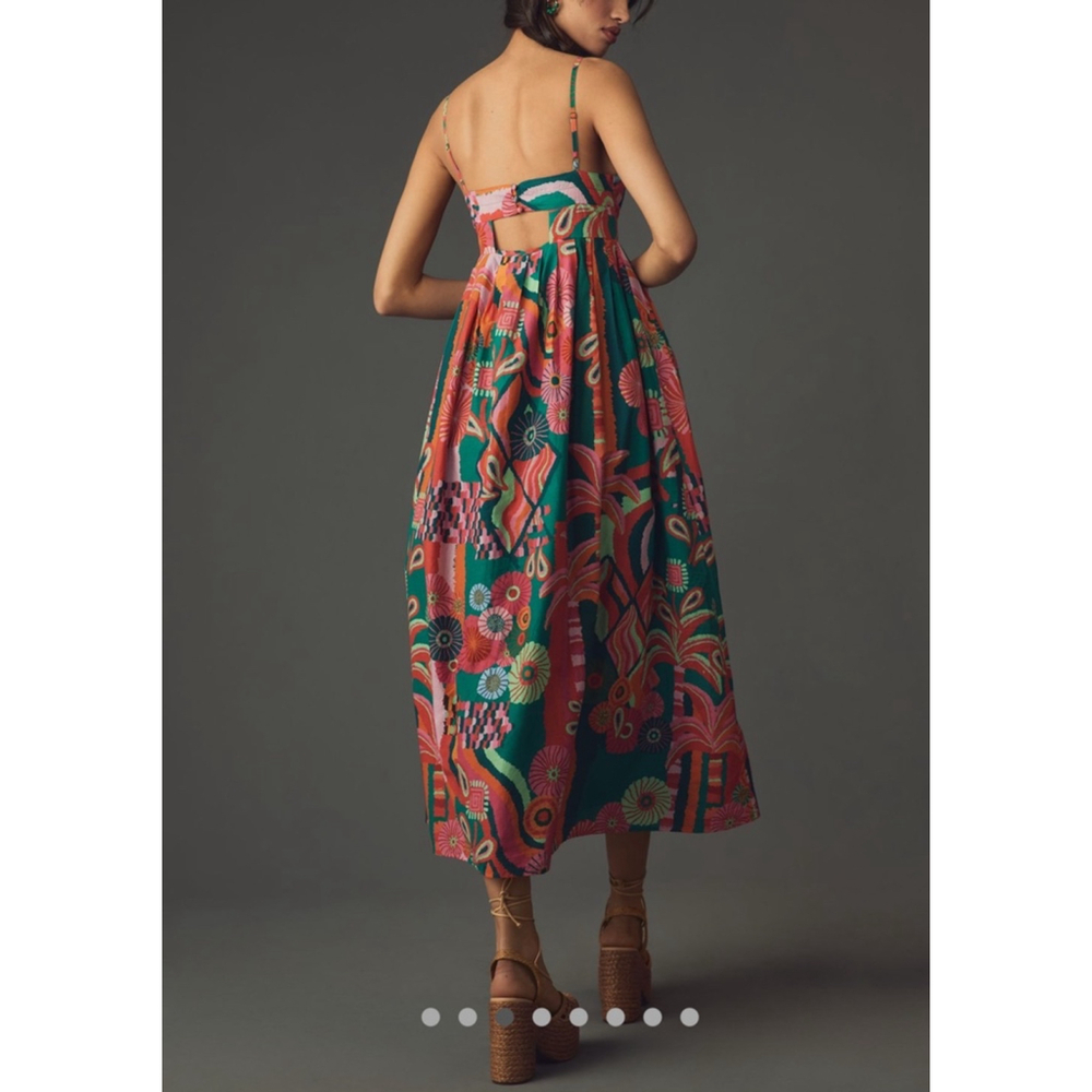 New Farm Rio x Anthropologie Floral Dress, Size Various, Green & Pink - Picture 3 of 6